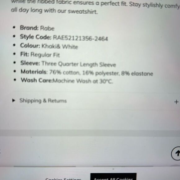 RABE ROUND  NECK STRIPED SWEATSHIRT KHAKI AND WHITE - Picture 7 of 8